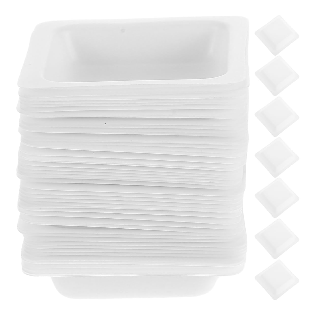 Anneome 100 Pezzi Piatti da Pesatura in Plastica Bianca per Laboratorio, Vassoi Resistenti e Facili da Pulire, per Pesare Polveri in Casa o Ospedale