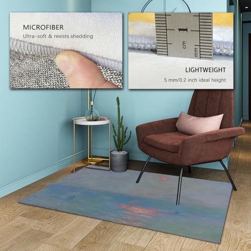 Moquette moelleuse douce motif impression d'art Claude Monet 160x200 cm
