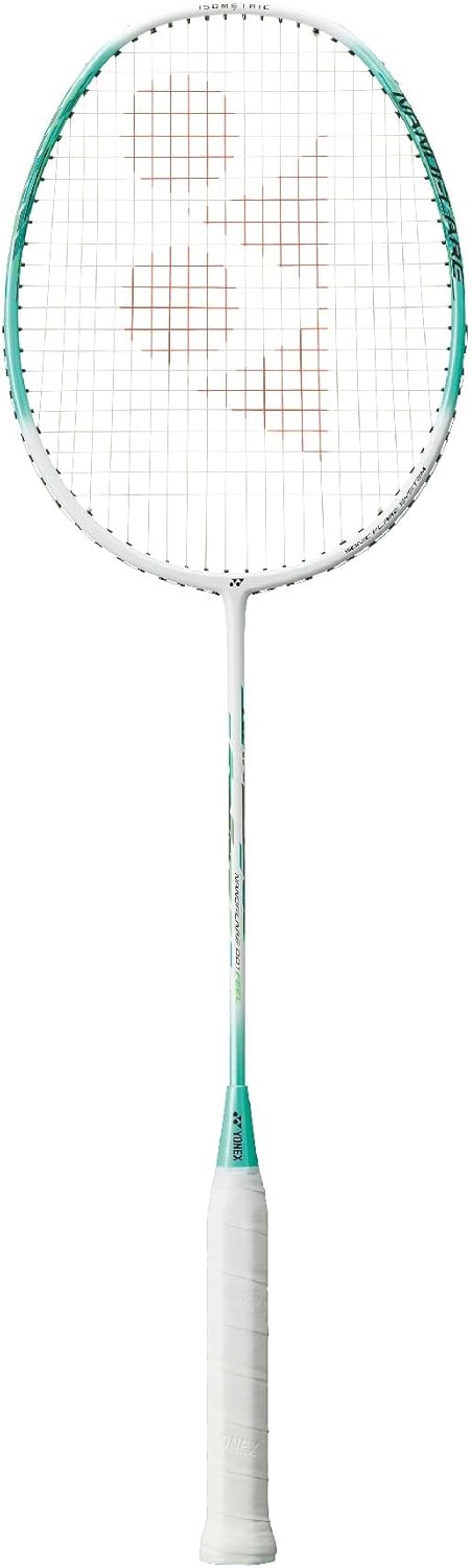 YONEX Nanoflare 001 Feel Badminton Racquet (Strung) - Graphite Frame Hi-Flex Slim Shaft Racket - White/Mint