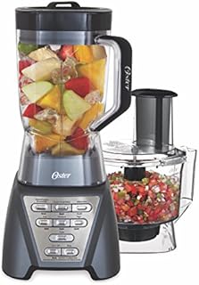 Oster Pro 1200 Blender with Professional Tritan Jar and Food Processor Attachment, Metallic