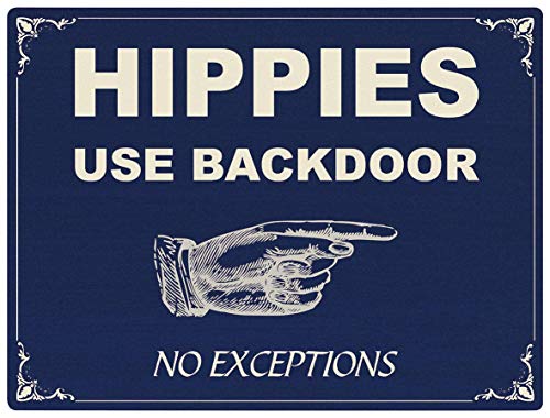 XZSE Vintage Cartel de Chapa de Metal Hippies Use Backdoor Theme Nostalgic Retro Garage Carteles de Carteles de Metal Vintage Cover