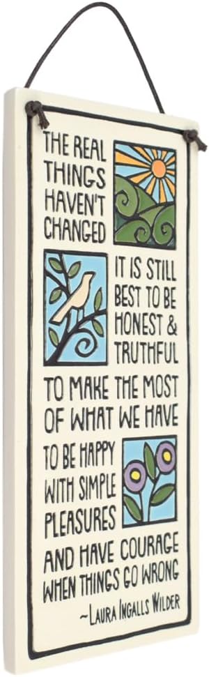Laura Ingalls Wilder Quote Inspiring Ceramic Wall Sign Plaque, 8.75-Inches, American Handmade