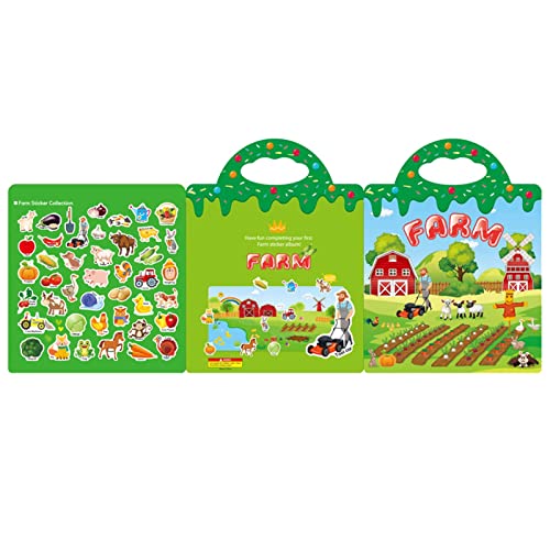 Livros de adesivos reutilizáveis ​​,Livros Adesivo Adesivo Estático - Pré-escolar Meninos Meninas Cr