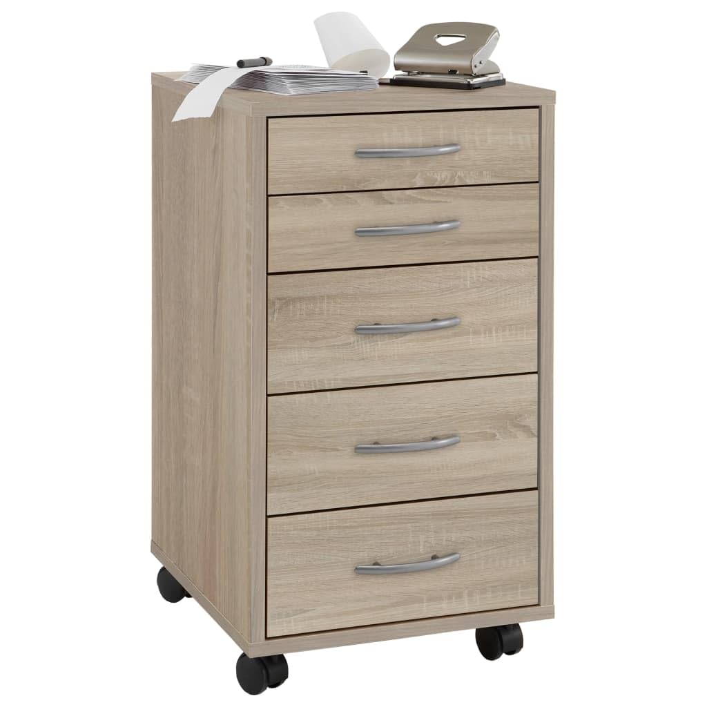 FMD Möbel, 336-001E Freddy Beistellcontainer in ausführung eiche nachbildung, melaminharz beschichtete spanplatte, maße 33.0 x 63.5 x 38.0 cm (BHT)