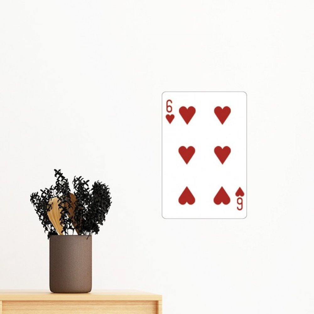Stickers mural Coeur 6 Cartes de Jeu DIYthinker 50cm pour décoration de chambre