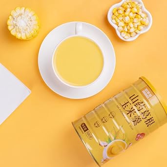 Chinese Yams Starch Corn Soup 500g/ can, Corn flour, Corn powder, Chinese yam, and five grain flour , Satiety meal substitute,Nutritional breakfast,Dessert (1 can)