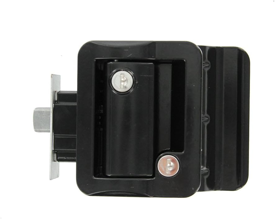 Jammy TDL-01-B OEM RV Entry Door Lock Handle Knob Kit - Includes Deadbolt and Keys, Industrial Grade - Black