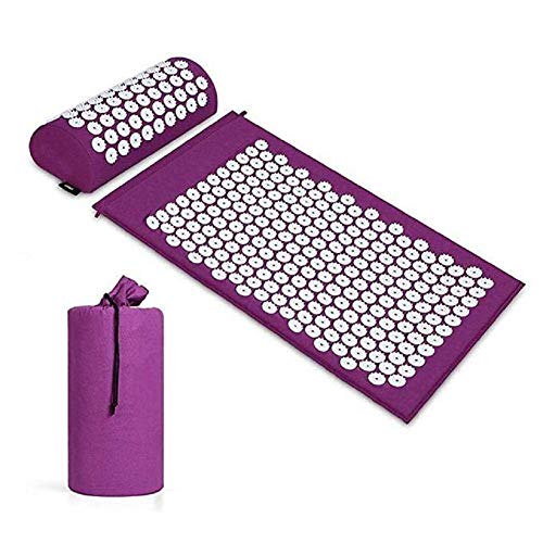 Renquen Akupunktur Massagekissen Akupressurmatratze Kissen Set Akupunkturmatte Spike Yogamatte für Massage Wellness Entspannung und Verspannungen Entspannung Muskeln Entspannung Cover