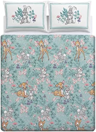 Disney Home Princess Reversible Two Sided Duvet Cover Set,100% Cotton,Single Size,2 Pieces,135x200cm+50x70cm (54"x79" inches)