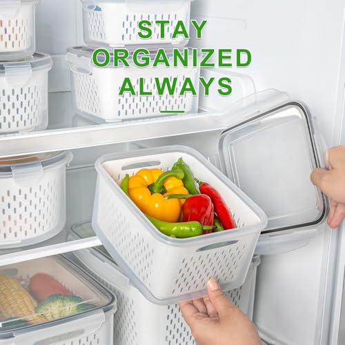 5-Pack Freshmage Large Fruit storage Containers w/ Removable Colander - image 5