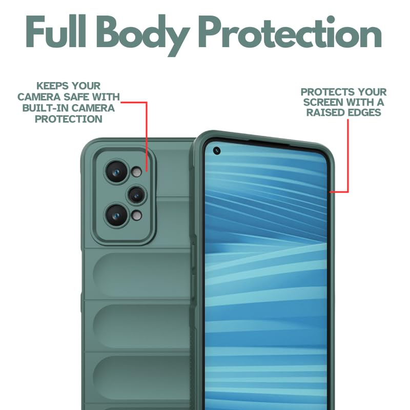 Image of Coko Back Case Cover for Realme GT Neo 2 5G, Compatible for Realme GT Neo 2 5G Back Case Cover, Matte Case with Inner Lining, Liquid Silicon Magic Case with Side Grip Camera Protection (TPU, Green)