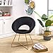 DUHOME Modern Accent Velvet Chairs Single Sofa Comfy Upholstered Arm Chair Furniture Mid-Century Leisure Lounge Chairs with Golden Metal Frame Legs 1 PCS Black