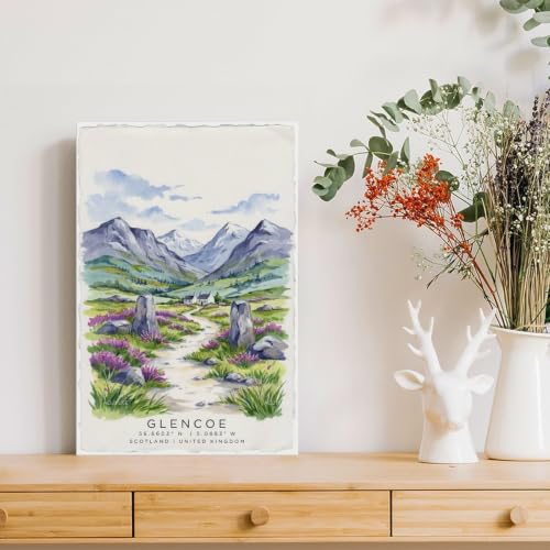 Poster aquarelle vintage Glencoe d'une qualité artistique supérieure - 4