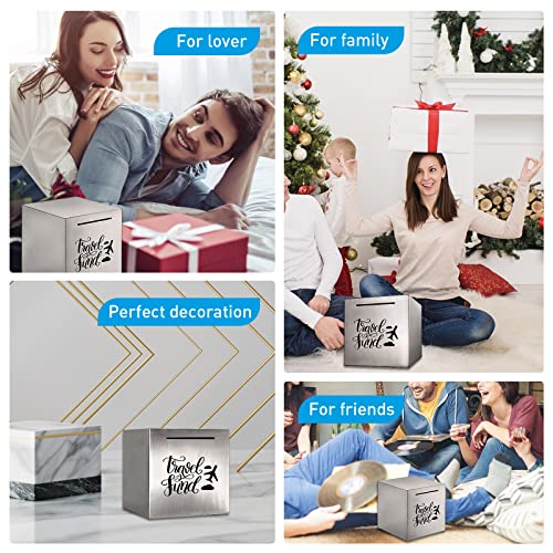 Image of Piggy Bank Made of Stainless Steel, Piggy Banks for Adults Coin Bank,Can Only Save The Piggy Bank That Cannot be Taken Out (5.9 inchX5.9 inchX5.9 inch)