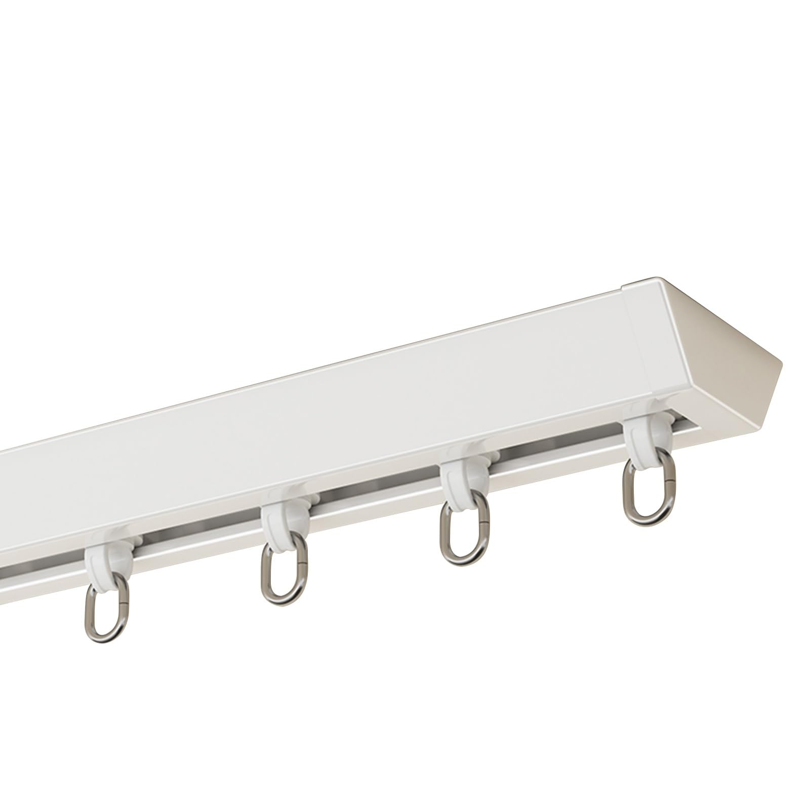 Tringle à rideaux adhésive sans perçage - Système de tringle à rideaux en aluminium pour séparation de pièce - Idéal pour ouverture vers l'intérieur et baie - Blanc - 100 cm