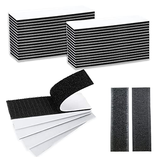 Heavy Duty Hook Loop Strips With Adhesive, 30 Pairs Strips With Double Sided Adhesive, Interlocking Tape Mounting Tape For Office Home (1 X 3.9 Inch ） #TOP6