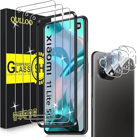 QULLOO Verre Trempé pour Xiaomi Mi 11 Lite Cover
