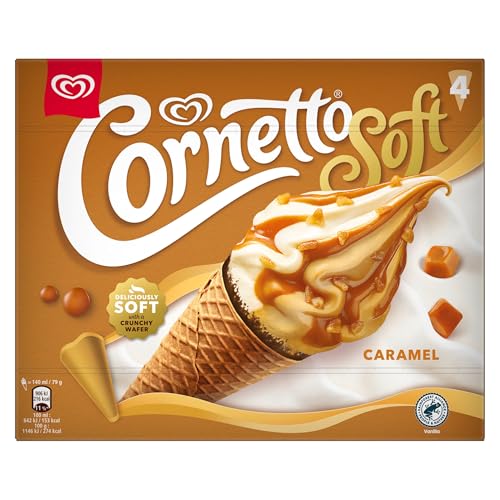 Cornetto Soft Caramel Ice Cream Cones 4 x 140ml