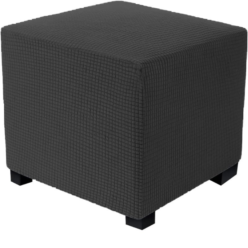 Hoowarm Ottoman Covers Elastic Luxury Footstool Protector Slipcover 40x40/45x45/50x50cm Square Ottoman Slipcovers Jacquard Soft Stool Covers for Living Room (Color : #3, Size : 40x40cm/15.7x15.7)