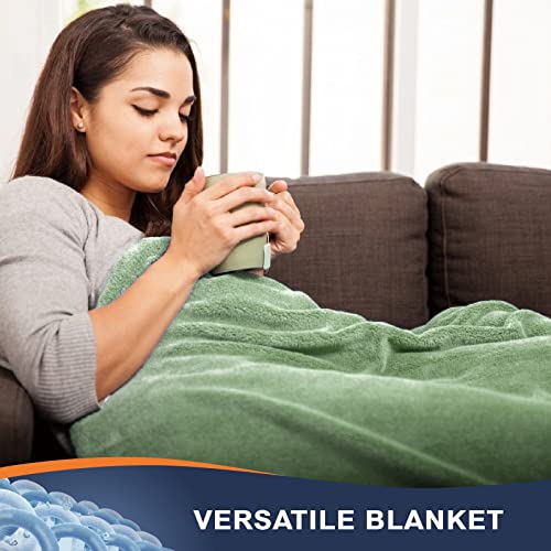 Walensee Fleece Blanket Plush Throw Fuzzy Lightweight (Throw Size 50X60 Sage Green) Super Soft Microfiber Flannel Blankets For Couch, Bed, Sofa Luxurious Warm And Cozy For All Seasons #TOP3