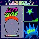 Mega-L 10 Pcs Glow in The Dark Headband, Glow in The Dark Party Supplies, Neon Fluorescent Blacklight Headband Headwear Party Favors, Glow Photo Booth Props Headpiece Accessories for Women Men Adult - Image 5