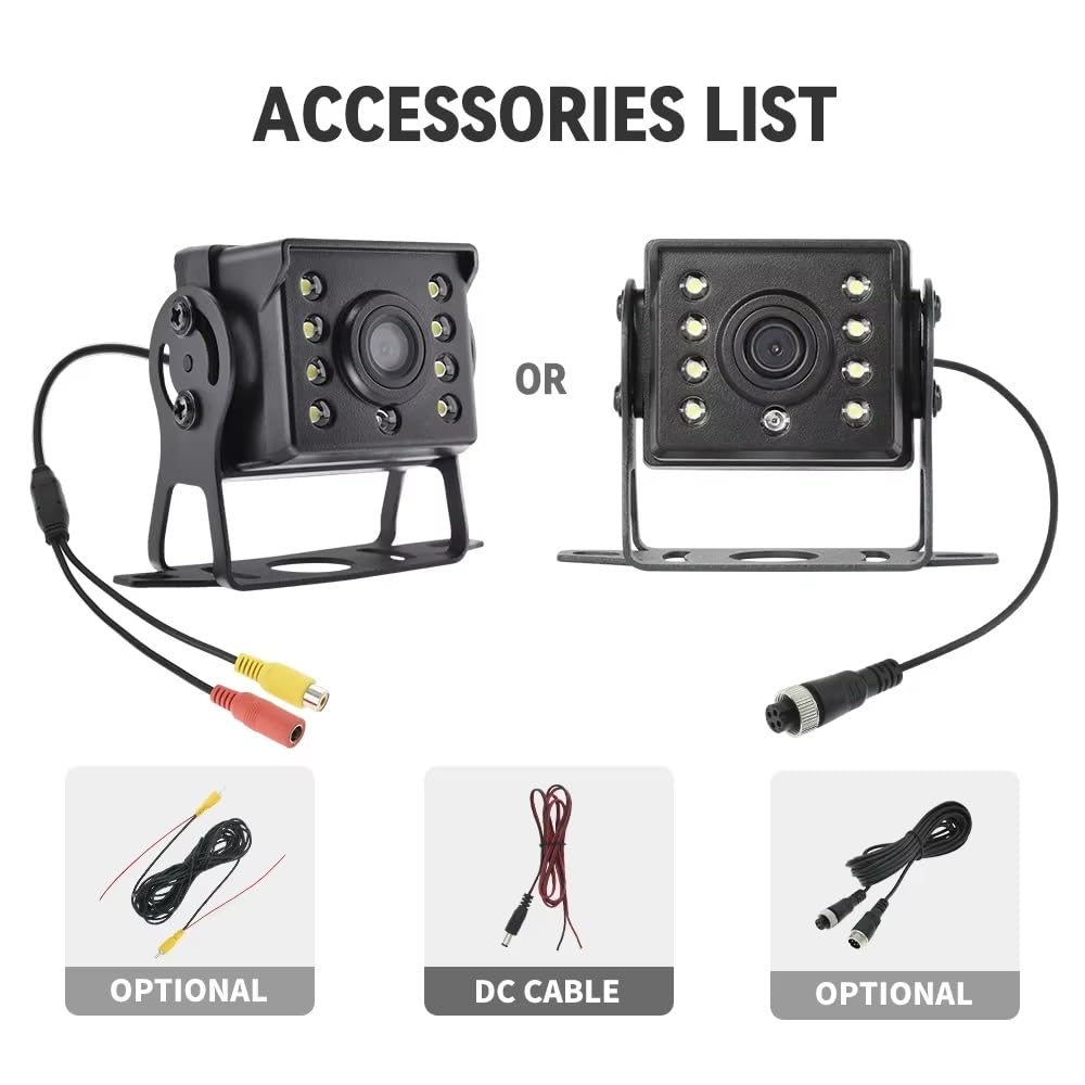 Cámara Trasera Camara Cámara de visión Trasera para Coche, para estacionamiento de Camiones, 12-24 V, visión Nocturna, Impermeable, para Monitor(AV)
