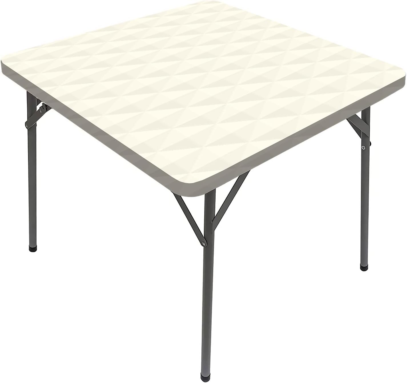 Ivory Table Cover Square, Geometric Diamond Triangle Mix Formed Soft Elastic Table Cover Square, Fits 44x44 inch Table, for Restaurants Picnic Patio Outdoor Party Decor, Cream Eggshell