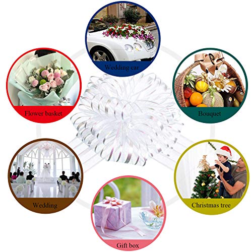 Pull Bows, 20Pcs Large White Organza Pull Ribbon String 6 Inches Gift Warp Bows For Wedding Birthday Party Christmas Gifts Decoration #TOP4