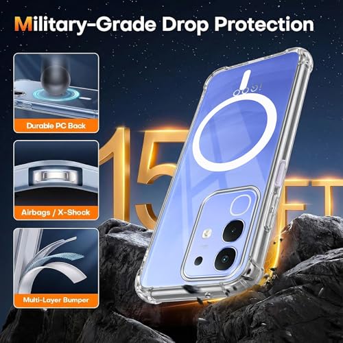 Image of Jkobi Shockproof Crystal-Clear Back Cover for Vivo iQOO Z10x (Magsafe Wireless Support | Drop & Camera Protection | Hard Polycarbonate)