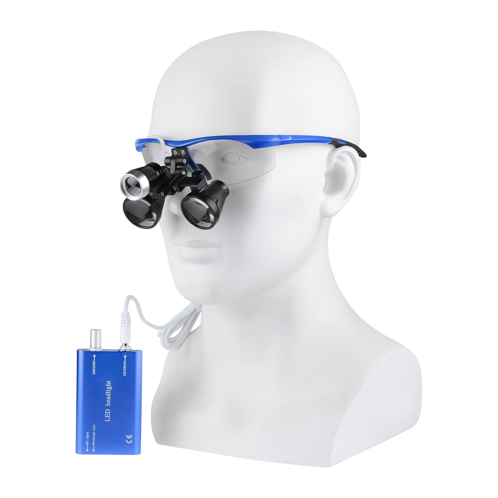 Linterna Frontal LED de 1 W para Laboratorio Dental, lupas binoculares de 3,5 aumentos, Filtro y Bolsa de Tela Azul