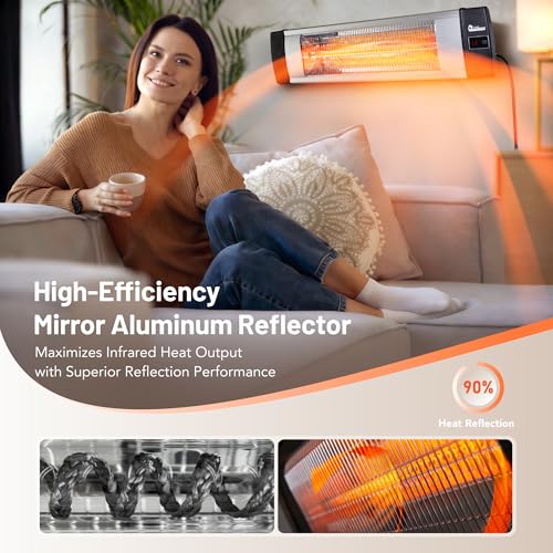 Image of Dr Infrared Heater Carbon Infrared Patio Heater, Indoor and Outdoor (120V / 1500W, Silver)
