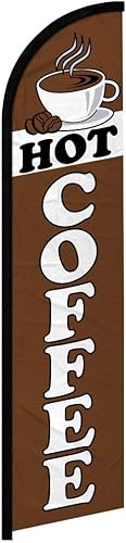 Infinity Republic - Bandera de swooper de manga completa sin viento de café caliente - Perfecto para restaurantes, restaurantes, cafeterías,