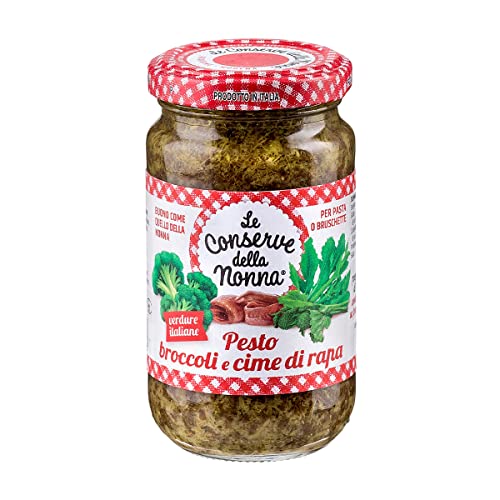 Le Conserve della Nonna Pesto broccoli e cime di rapa 100% italiani- Pronto per l’uso - Prodotto in Italia - 190g