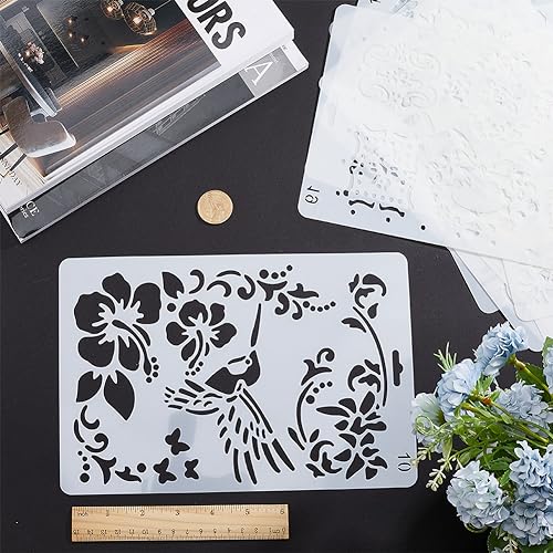 GORGECRAFT 12 Style Border Stencils for Furniture Painting, Letter Number Stencils, Journal Lvy Leaf Vine - Image 3