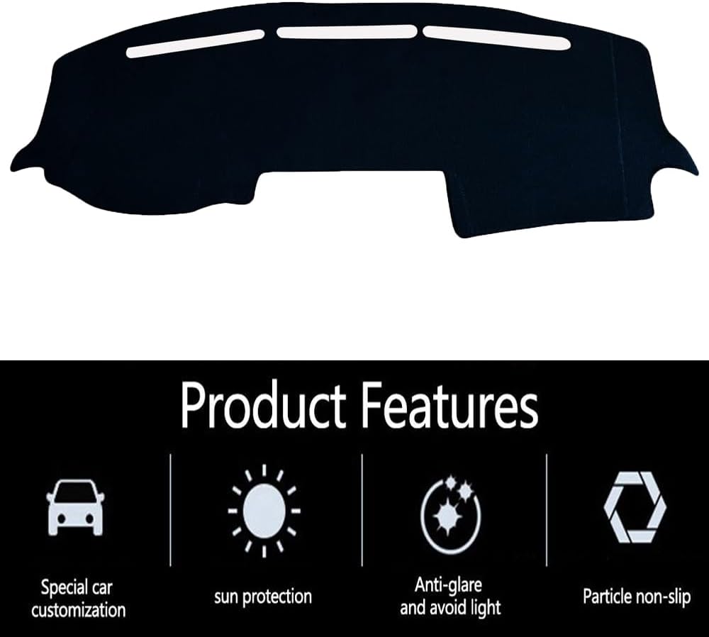 Dashboard Cover for Dodge Ram 2019 to 2025,Premium Custom Fit Flannel Dash Mat,Non-Slip Sun Shade & Heat Protector,Anti-Glare Dashboard Cover Mat