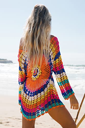 Beachsissi Womens Swimsuit Cover Up Colorful Sun Protection Beach Bathing Suit #TOP3