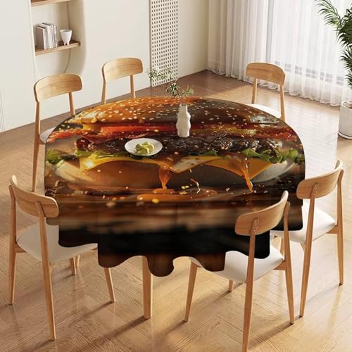Nappe ronde imperméable et lavable pour protéger la table de cuisine - 4