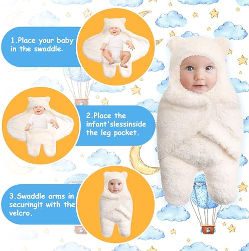 Image of BRANDONN Baby Blankets New Born Combo Pack of Wearable Swaddle Wrapper Security Blanket for Kids for 0-6 Month Babies (White, Pink, 70 cm x 70 cm)