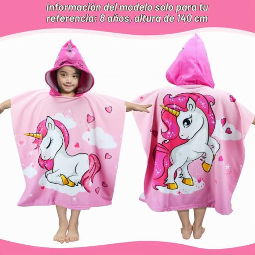 Miniatura 3 de Joraki Toalla De Baño Con Capucha De Niños, Toalla De Playa De Microfibra Poncho Toalla Ultra Suave Y Extra Grande Para Niñas Y Niños De 6 A 14 Años
