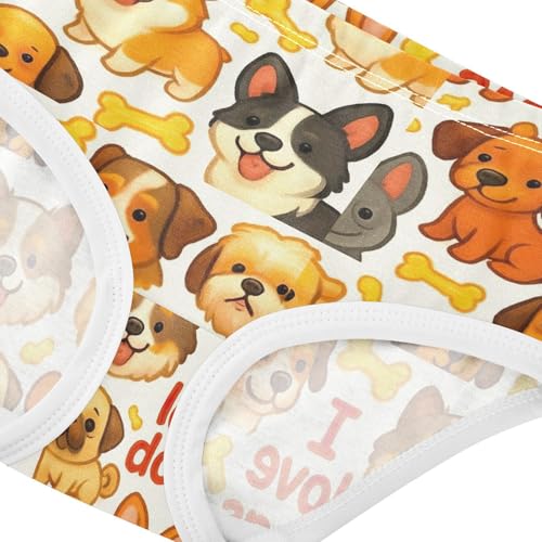 Cotton Toddler Girls Underwear Cute Cartoon Dogs Animal Girl Panties Cute Fancy Briefs Kids Undies 2t4
