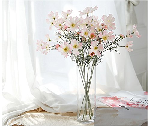 Artfen 6 Pcs Artificial Calliopsis Flowers Fake Silk Flower Table Kitchen Home Garden Party Wedding Decoration Approx 24'' High Watercolor Pink No Vase #TOP1