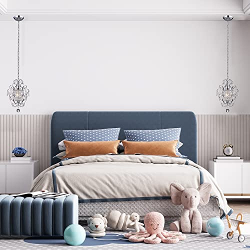 Edvivi Amorette Mini Chandelier Chrome Crystal Chandeliers, 1 Light Modern Elegant Glam Ceiling Light Fixture Chrome, Adjustable Hanging Lighting For Closet, Bedroom, Girls Room, Kitchen Island #TOP1