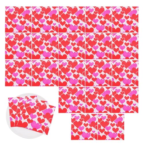 Servilletas de papel para invitados de San Valentín, servilletas de papel con forma de corazón, servilletas de papel decorativas, servilletas de mano, absorbentes, para fiestas de San Valentín, cocina