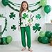 MXTPOV St Patty's Day Outfit For Kids 2 Piece Spring Clothes Cute Printed Shamrock Sweatshirt Top Long Pants Set Green st patty's day outfit girls Size 15-16