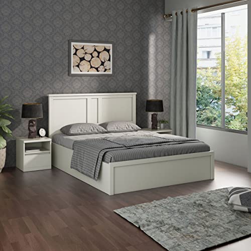 Image of Home Centre Helios Reynan Aster Queen Bed with Hydraulic Storage - White