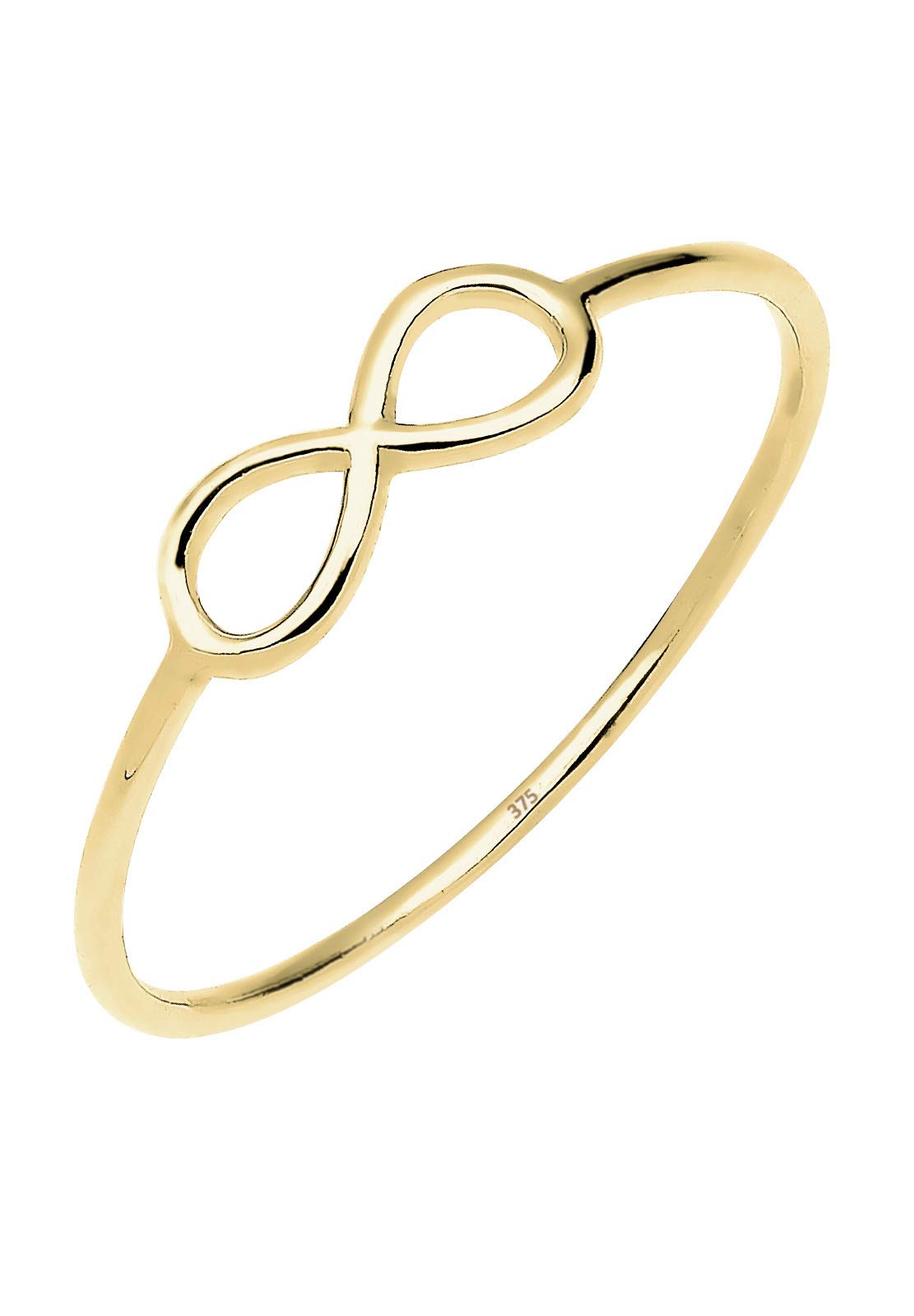 Elli PREMIUM Anillos Mujer con Símbolo de Infinito Pequeño en Oro Amarillo de 9 Quilates 375