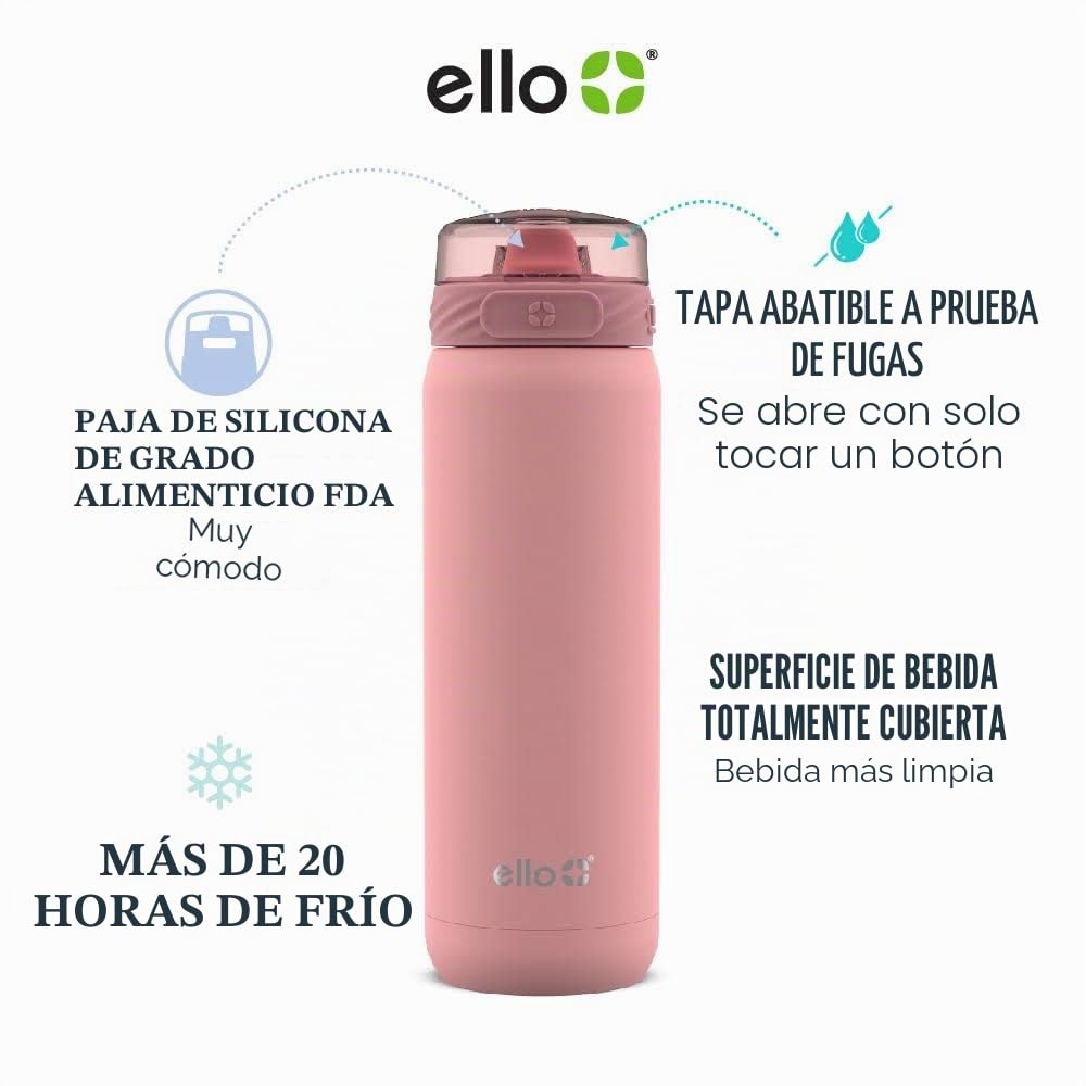 Ello Botella de Agua de Acero Inoxidable con Aislamiento al vacío Cooper