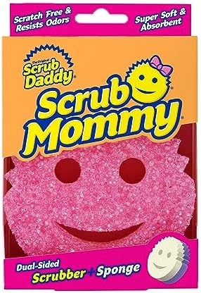 Cif Scrub Mommy Dual-Sided Cleaning Scrubber + Sponge, Scratch-Free Multipurpose Dish Washing & Home Cleaning Sponge Pad, Scrubbing Pad with FlexTexture & Odor-Resistant for Kitchen, House & Outside