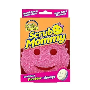 Cif Scrub Mommy Dual-Sided Cleaning Scrubber + Sponge, Scratch-Free Multipurpose Dish Washing & Home Cleaning Sponge Pad, Scrubbing Pad with FlexTexture & Odor-Resistant for Kitchen, House & Outside