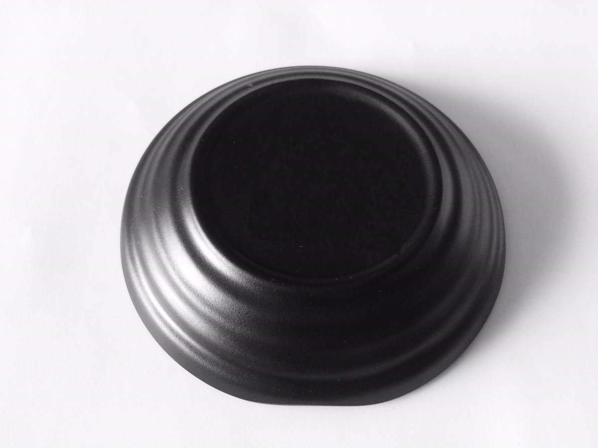 Lucky Star Melamine Round Plates Dinner Appetizer Platter Snack Side Dish, 4", 5", 6", Black, Wavy Rim (10, 4 inch)